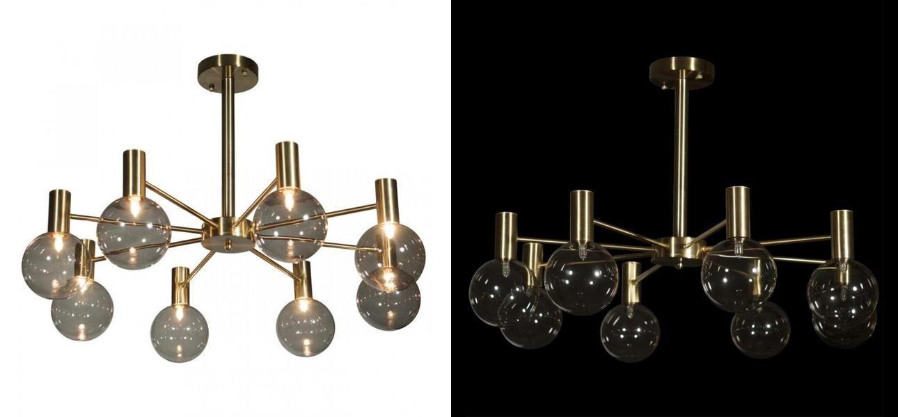 Люстра с дымчатым стеклом Smoke Glass GOLD - фото №3