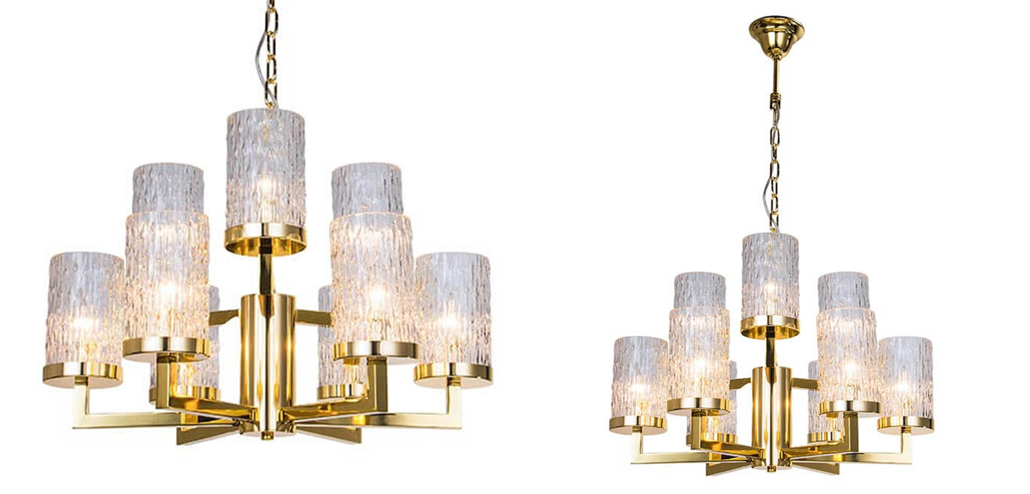Люстра Estebe Glass Gold Chandelier 9 - фото