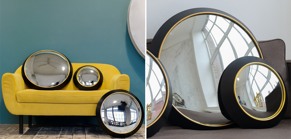Зеркало Black Circle Fish-eye Mirror Зеркало Black Circle Fish-eye Mirror - Loft-Concept в Омске