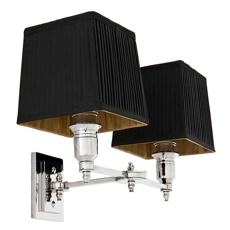 Бра Wall Lamp Lexington Double Nickel+Black Никель Черный в Омске | Loft Concept 