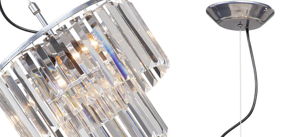 Люстра ODEON CLEAR GLASS 2-TIER Chrome прозрачное стекло D 31 Люстра ODEON CLEAR GLASS 2-TIER Chrome прозрачное стекло D 31 - Loft-Concept в Омске