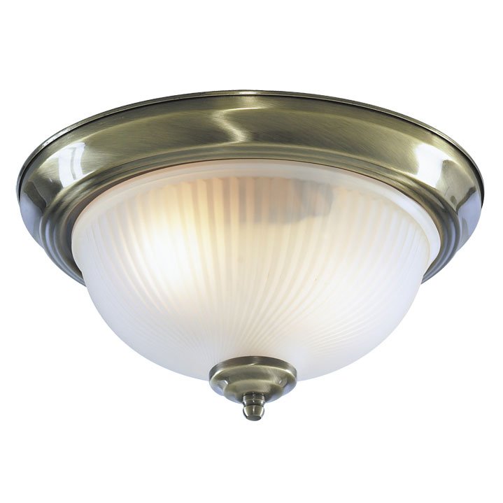 Потолочный светильник Flush Mount Ceiling Light antic milky glass Латунь Античная полированная Молочный в Омске | Loft Concept 