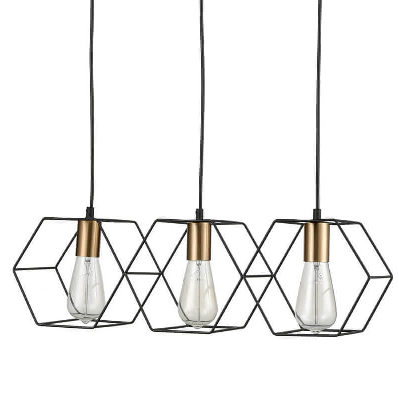 Люстра Loft Wire Cage Pendant 3 Черный в Омске | Loft Concept 