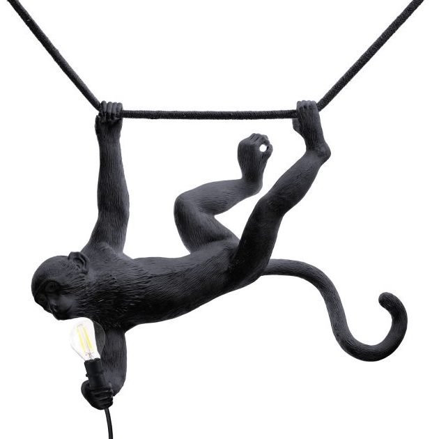 Подвесной светильник Seletti The Monkey Lamp Swing Black Черный в Омске | Loft Concept 