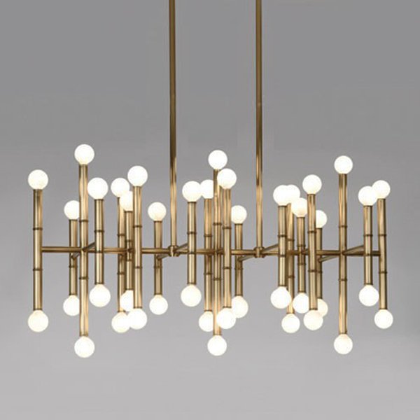 Люстра Meurice Rectangular Chandelier Jonathan Adler Черный Золотой Серебряный в Омске | Loft Concept 