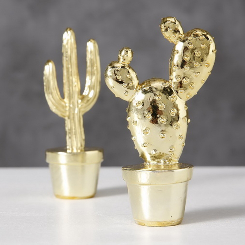 Набор статуэток Golden Cactus Figurine Золотой в Омске | Loft Concept 