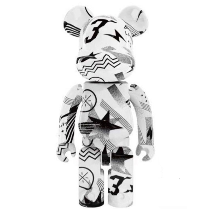 Статуэтка Bearbrick Li-Ning Fashion White Белый Черный в Омске | Loft Concept 