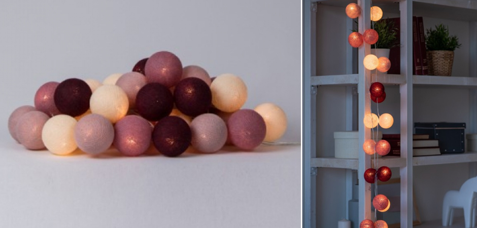 Гирлянда хлопковые фонарики Сotton Ball Rosegarden - Loft-Concept в Омске