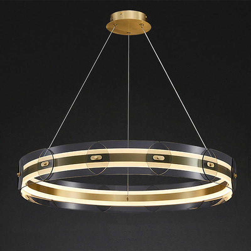 Люстра Gold ring horizontal chandelier Прозрачный Латунь в Омске | Loft Concept 