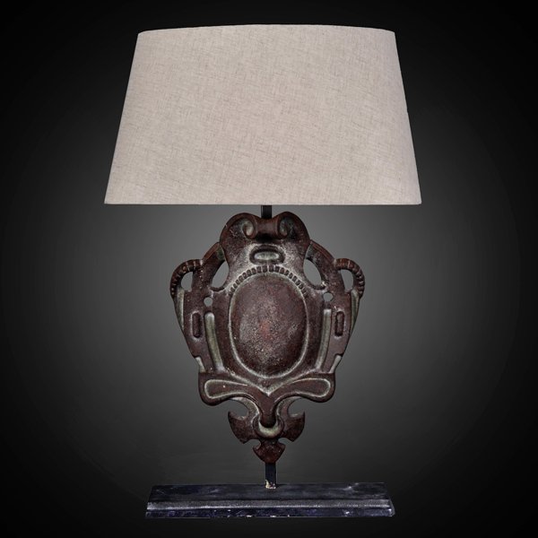 Настольная лампа RH Parisian Iron Shield Table Lamp Коричневый в Омске | Loft Concept 