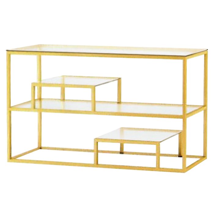 Консоль Step Console Gold Глянцевое золото Прозрачный (Transparent) в Омске | Loft Concept 