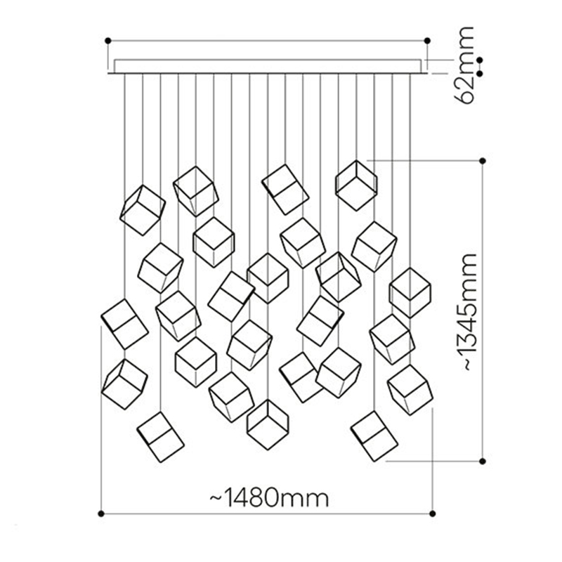 Люстра Pyrite Chrome 26 Rectangle в Омске