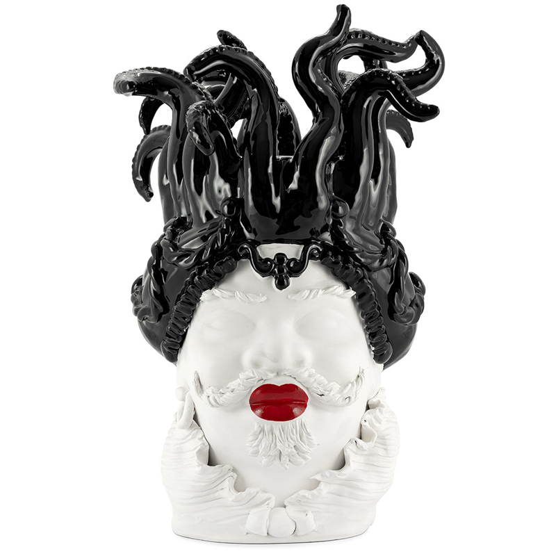 Ваза VASE MORO MAN TENTACLES Белый Черный Красный в Омске | Loft Concept 