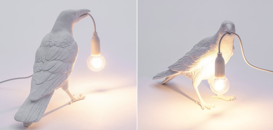 Настольная лампа Seletti Bird Lamp White Waiting Настольная лампа Seletti Bird Lamp White Waiting - Loft-Concept в Омске