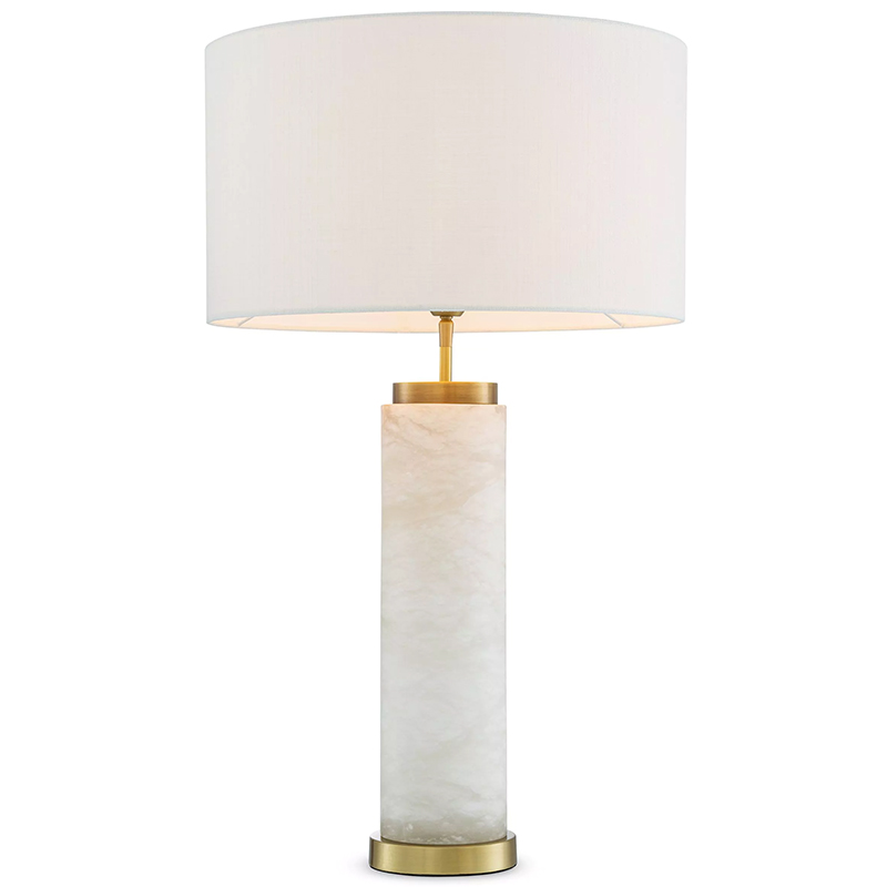 Настольная лампа Eichholtz Table Lamp Lxry Alabaster Белый Латунь Кремовый в Омске | Loft Concept 