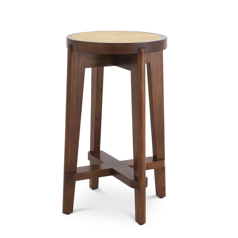 Полубарный стул Eichholtz Counter Stool Dareau brown Бежевый Коричневый в Омске | Loft Concept 