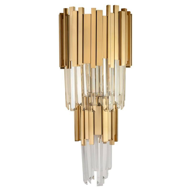 Бра Luxxu Modern Cascade Wall Lamp Gold 58 Золотой Прозрачное Стекло в Омске | Loft Concept 