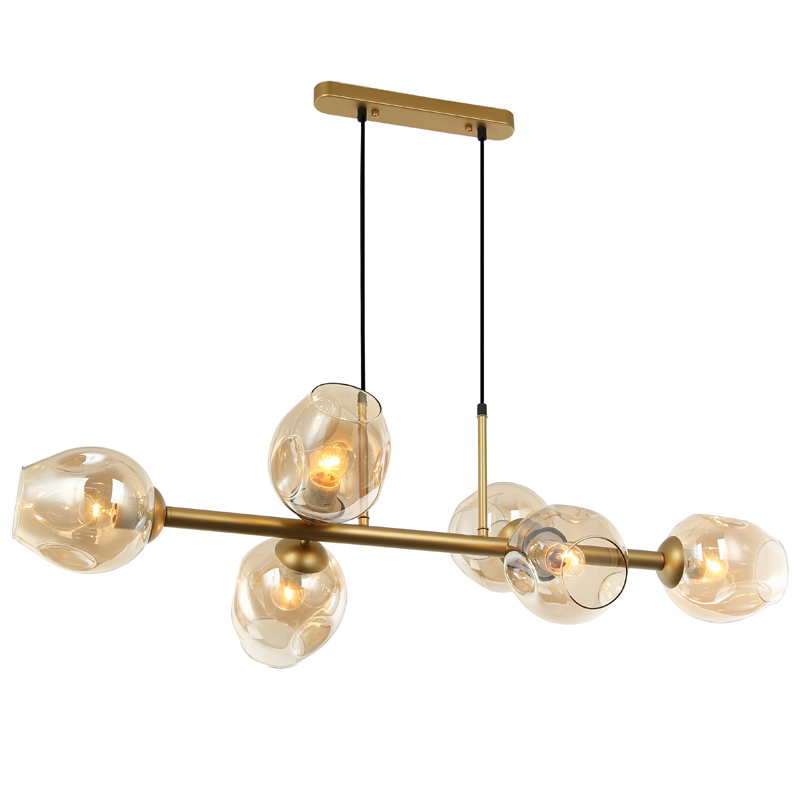 Люстра Branching Bubble Chandelier Line Gold Золотой Янтарь (Amber) в Омске | Loft Concept 