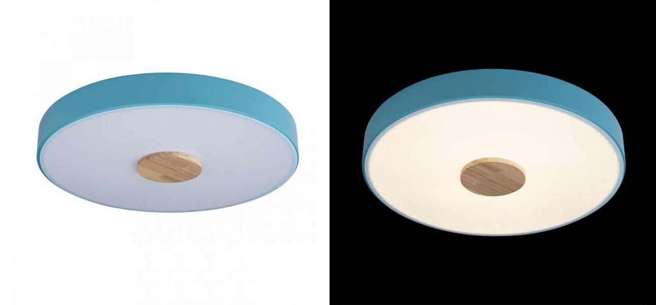 Потолочный светильник Wooden Wheels Blue диаметр 40 - фото №2