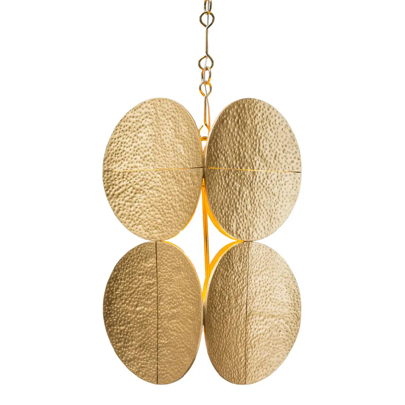 Светильник Shine by S.H.O HALO PENDANT - Modern Gold Leaf Chandelier with Brass Chain Золотой Светильник Shine by S.H.O HALO PENDANT - Modern Gold Leaf Chandelier with Brass Chain Золотой в Омске | Loft Concept