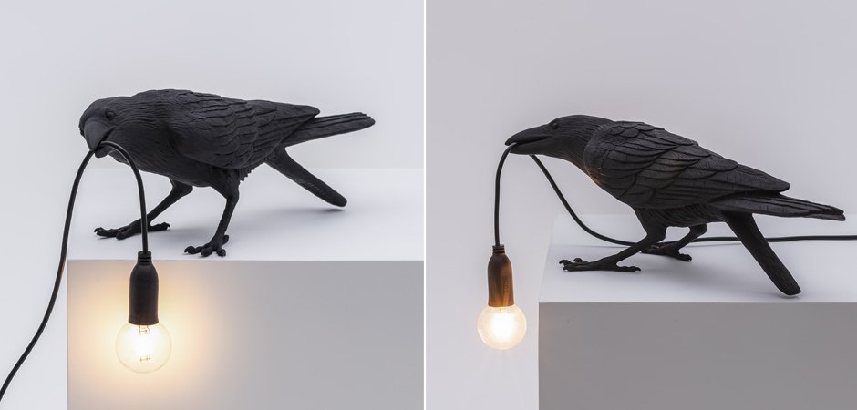 Настольная лампа Seletti Bird Lamp Black Playing Настольная лампа Seletti Bird Lamp Black Playing - Loft-Concept в Омске