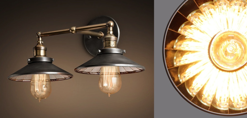 Бра Loft Cone 20th c.Factory filament Pendant Reflector Double Бра Loft Cone 20th c.Factory filament Pendant Reflector Double - Loft-Concept в Омске