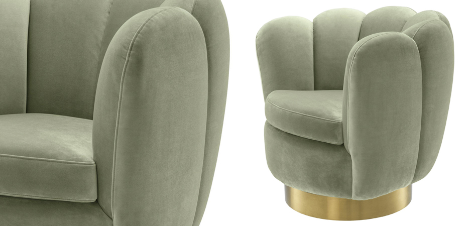Кресло Eichholtz Swivel Chair Mirage pistache green Кресло Eichholtz Swivel Chair Mirage pistache green - Loft-Concept в Омске