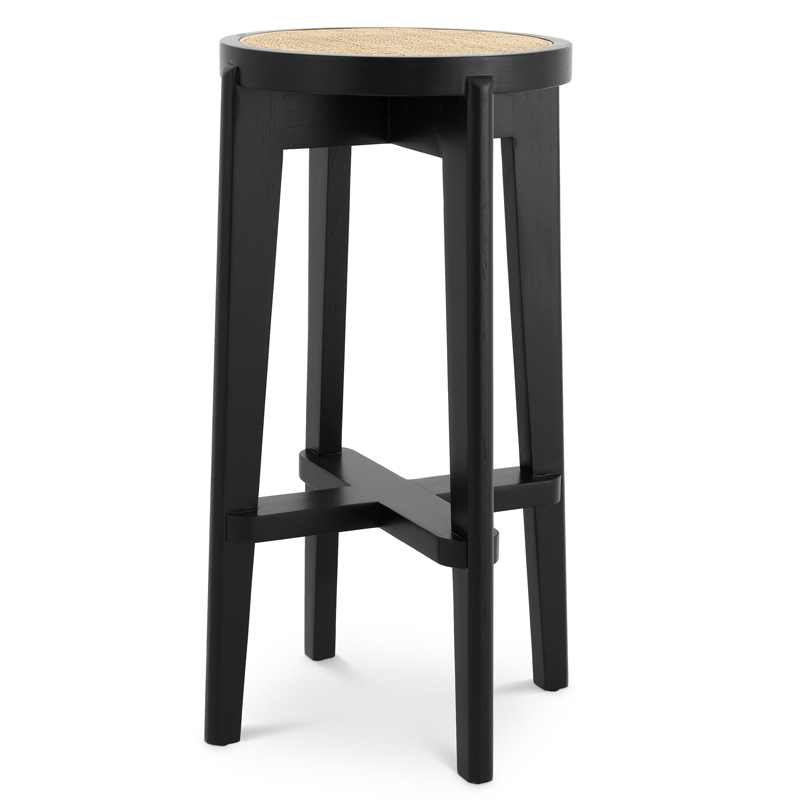 Барный стул Eichholtz Bar Stool Dareau black Бежевый Черный в Омске | Loft Concept 