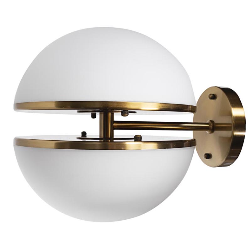 Бра Sphere Sconce Белое матовое стекло Латунь в Омске | Loft Concept 