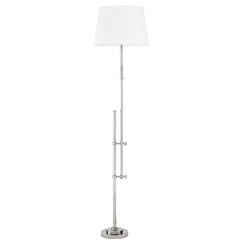 Торшер Eichholtz Floor Lamp Gordini Nickel Никель Белый в Омске | Loft Concept 