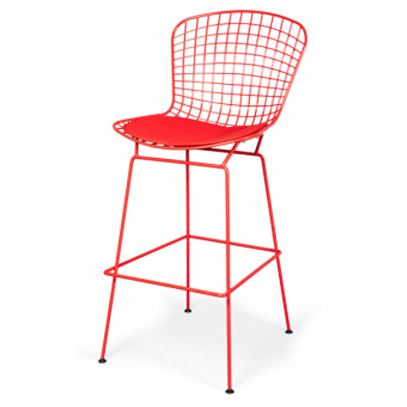 Барный стул Bertoia Barstool Red Красный в Омске | Loft Concept 