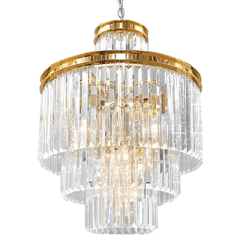 Люстра RH Odeon Chandelier Four Gold 50  Прозрачное Стекло Золотой в Омске | Loft Concept 