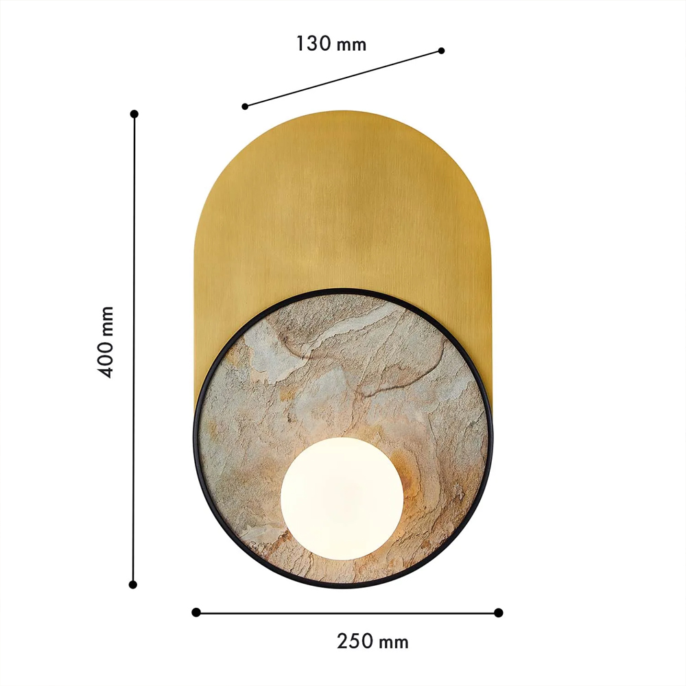 Бра с каменным диском в металлической раме Sandstone Painting в Омске