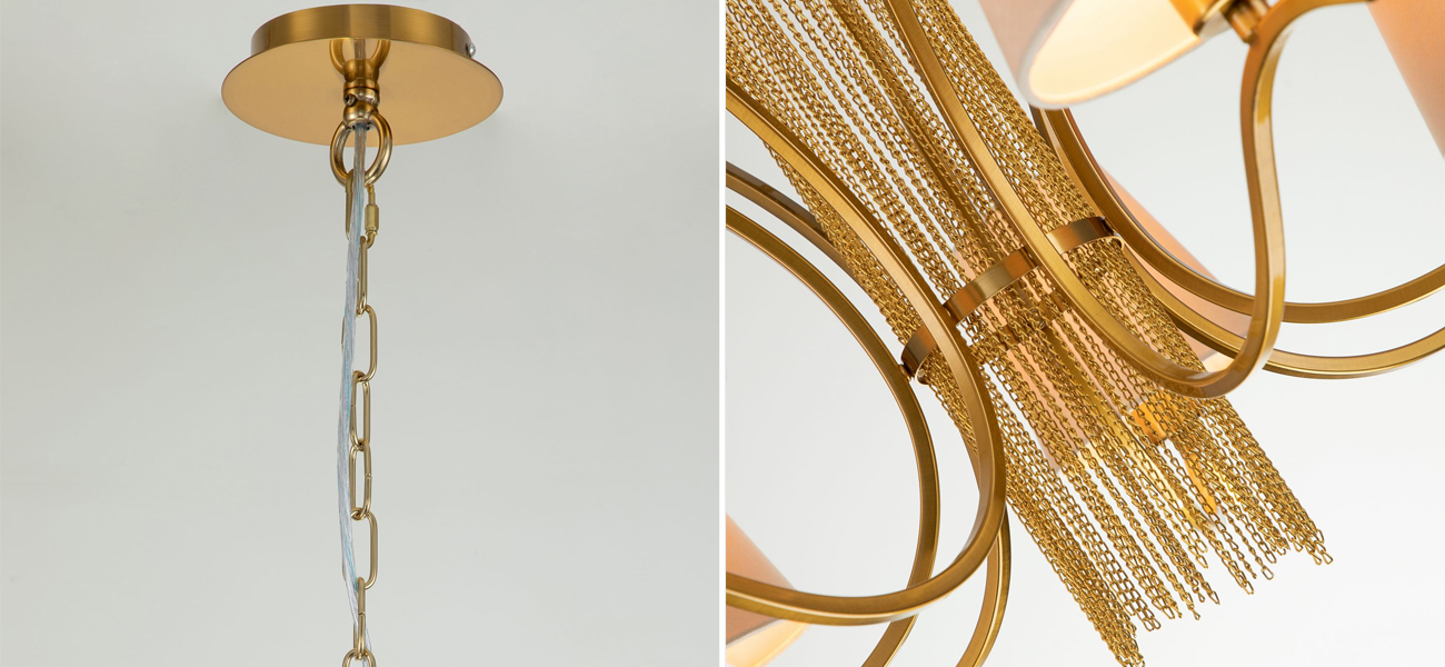 Люстра с абажурами из велюровой ткани Gracy D75 см - фото №1