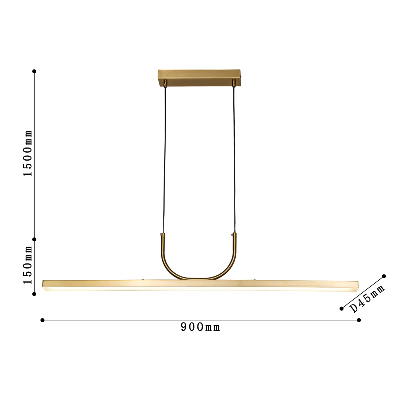 Минималистичная золотая люстра Trumpet tube в Омске