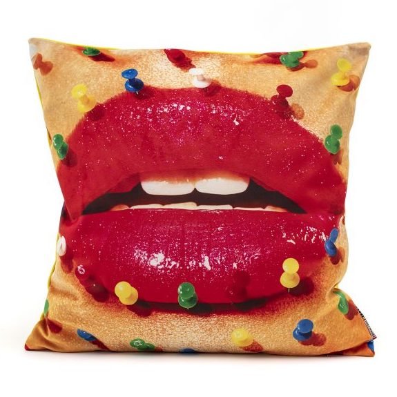 Подушка Seletti Cushion Mouth with pins Design: Toiletpaper Мульти в Омске | Loft Concept 