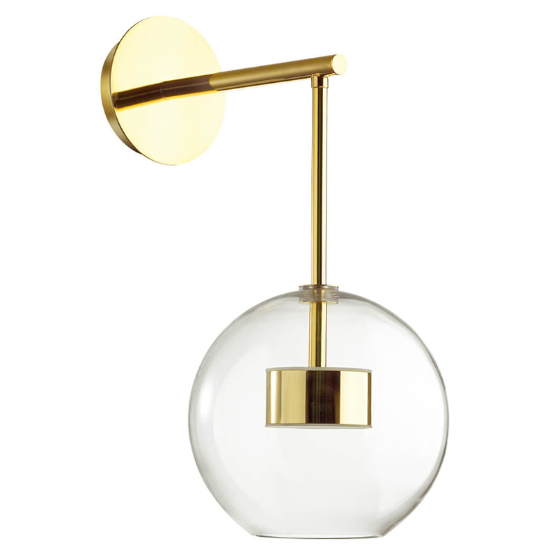 Бра Transparent Bubble Sconce gold Прозрачный Глянцевое золото в Омске | Loft Concept 