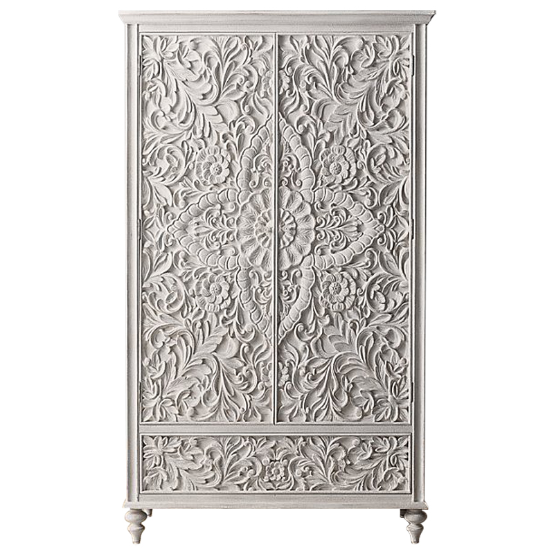 Шкаф Indian Antique White Furniture Cabinet белый Белый в Омске | Loft Concept 