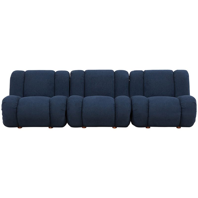 Модульный диван Erasmus Modular Sofa Blue Синий Коричневый в Омске | Loft Concept 