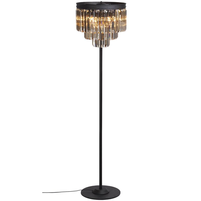 Торшер RH Odeon Amber GLASS Floor Lamp Стекло Амбер Черный в Омске | Loft Concept 