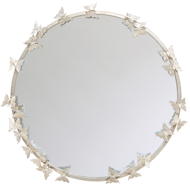 Зеркало Butterflies Circle Silver Mirror  в Омске | Loft Concept 