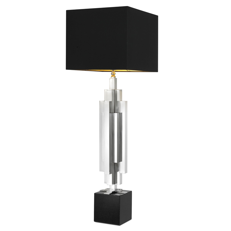 Настольная лампа Eichholtz Table Lamp Ellis Никель Черный в Омске | Loft Concept 