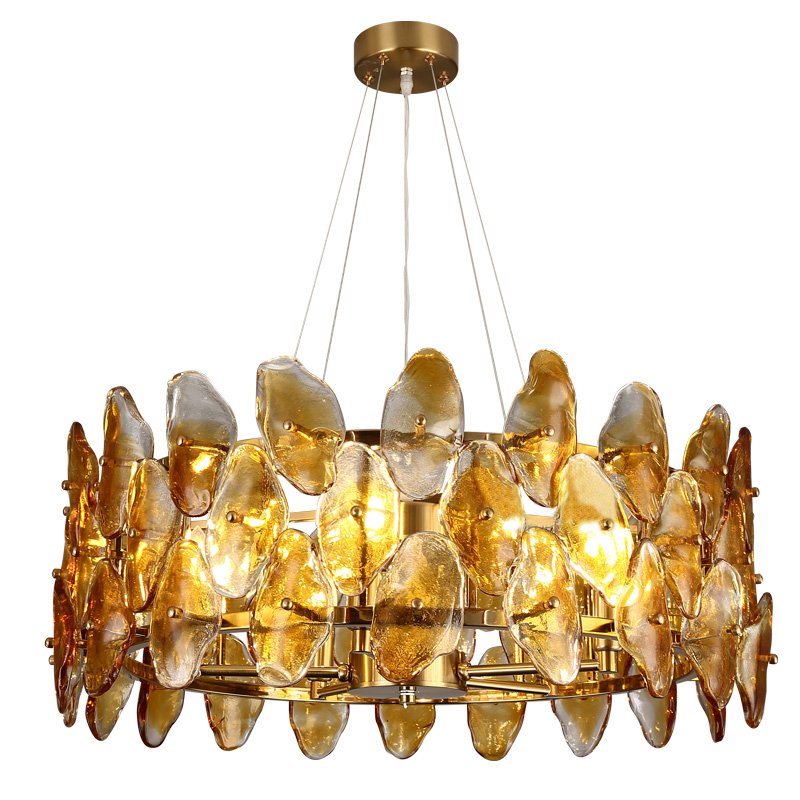 Люстра Amber Shells Chandelier Латунь Янтарь (Amber) в Омске | Loft Concept 