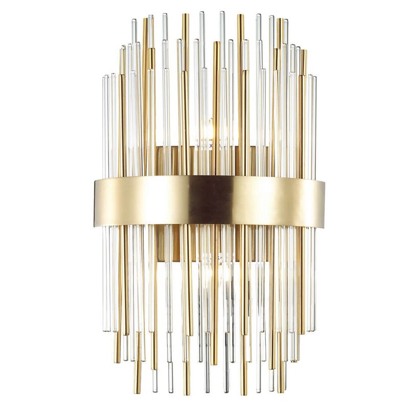 Бра Glass Stripes In The Belt Sconce Прозрачный Глянцевое золото в Омске | Loft Concept 