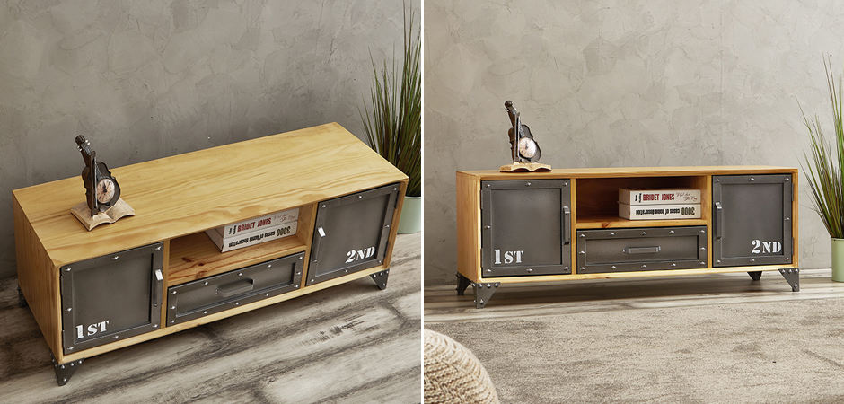 ТВ-тумба Loft Metal and Wood Double - Loft-Concept в Омске