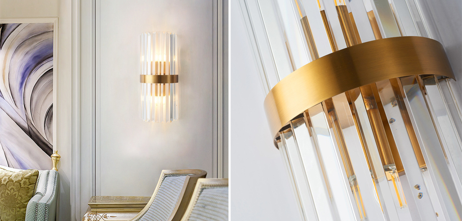 Бра Odeon Clear Glass Gold metal Wall Lamp Бра Odeon Clear Glass Gold metal Wall Lamp - Loft-Concept в Омске