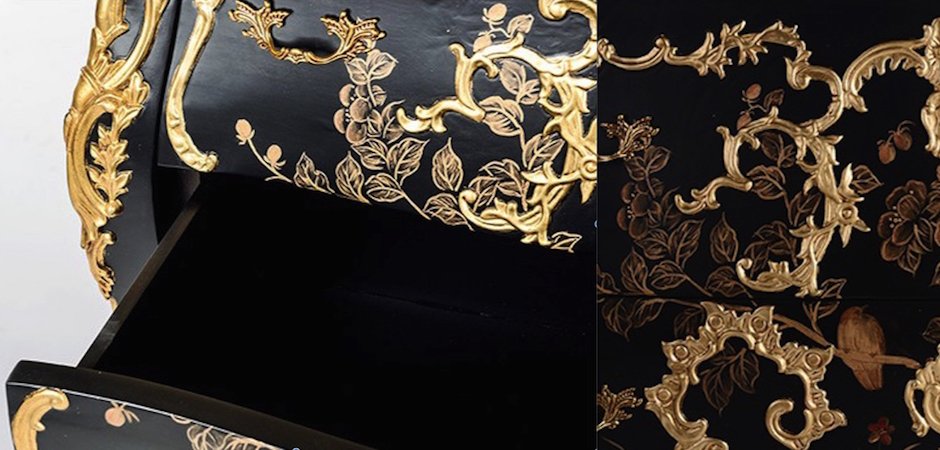 Комод в стиле французского рококо Baroque Сasket Черный Комод в стиле французского рококо Baroque Сasket Черный - Loft-Concept в Омске