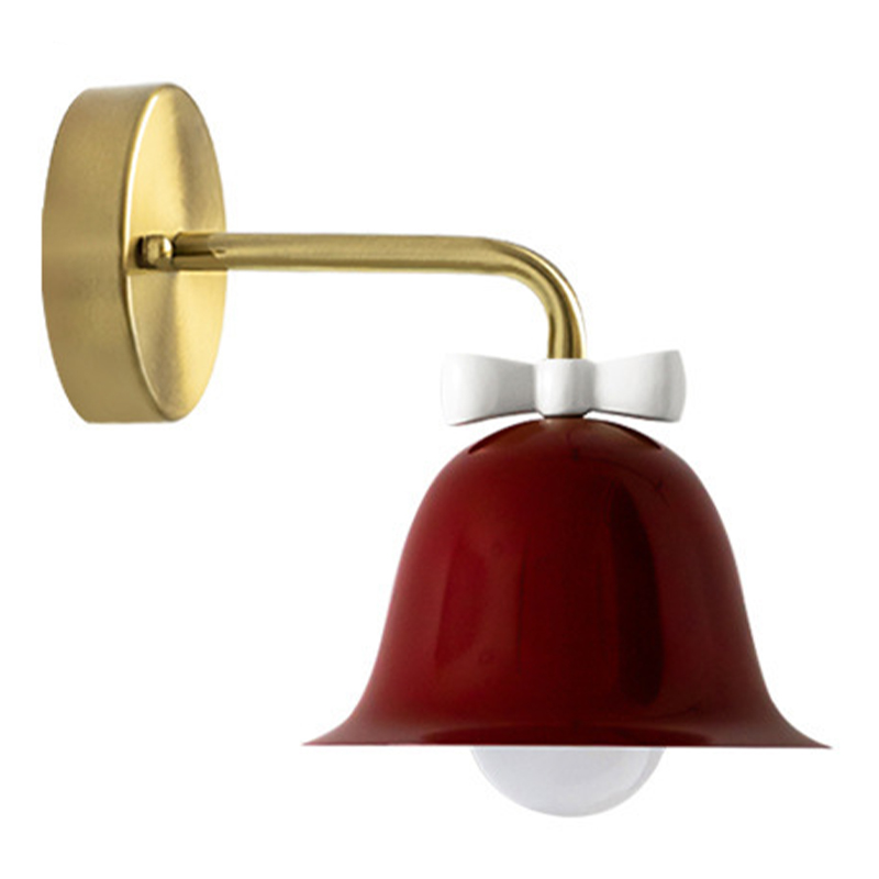 Бра Колокольчик Bell with Bow Red Wall Lamp Красный Красный Белый Золотой в Омске | Loft Concept 