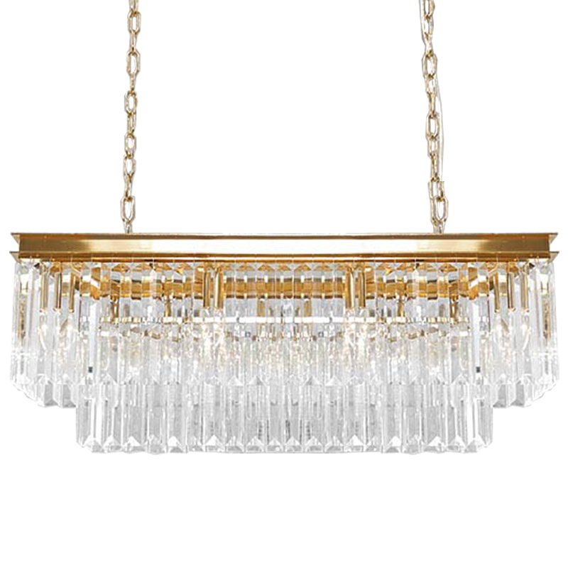 Люстра RH Odeon Chandelier Two Gold 90 Прозрачное Стекло Золотой в Омске | Loft Concept 