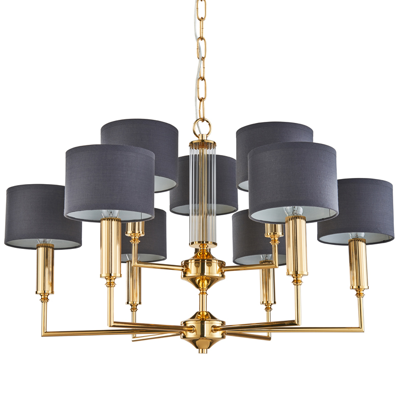 Люстра Laurent Chandelier grey 71 Глянцевое золото Серый Прозрачный в Омске | Loft Concept 